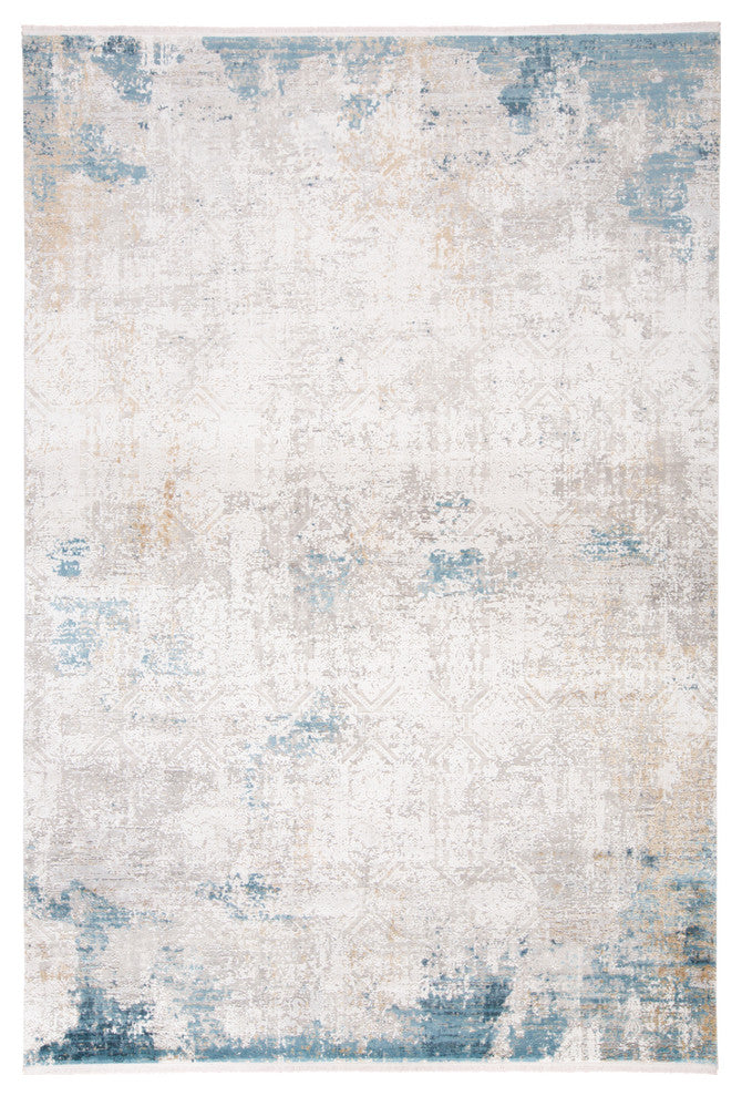 Weave & Wander Lindstra Ivory/Blue 3'1"x10' Rug