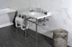 Kingston Brass LMS3030MBSQ8 30" Carrara Marble Console Sink, Legs