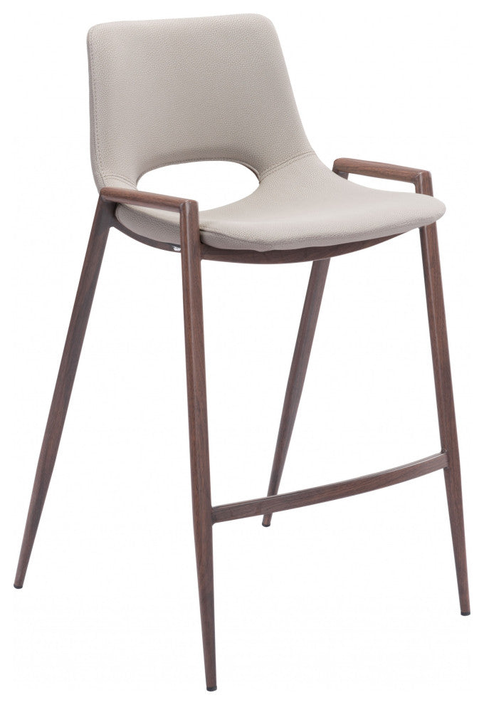 Set of Two Ivory Retro Modern Funk Counter Chairs