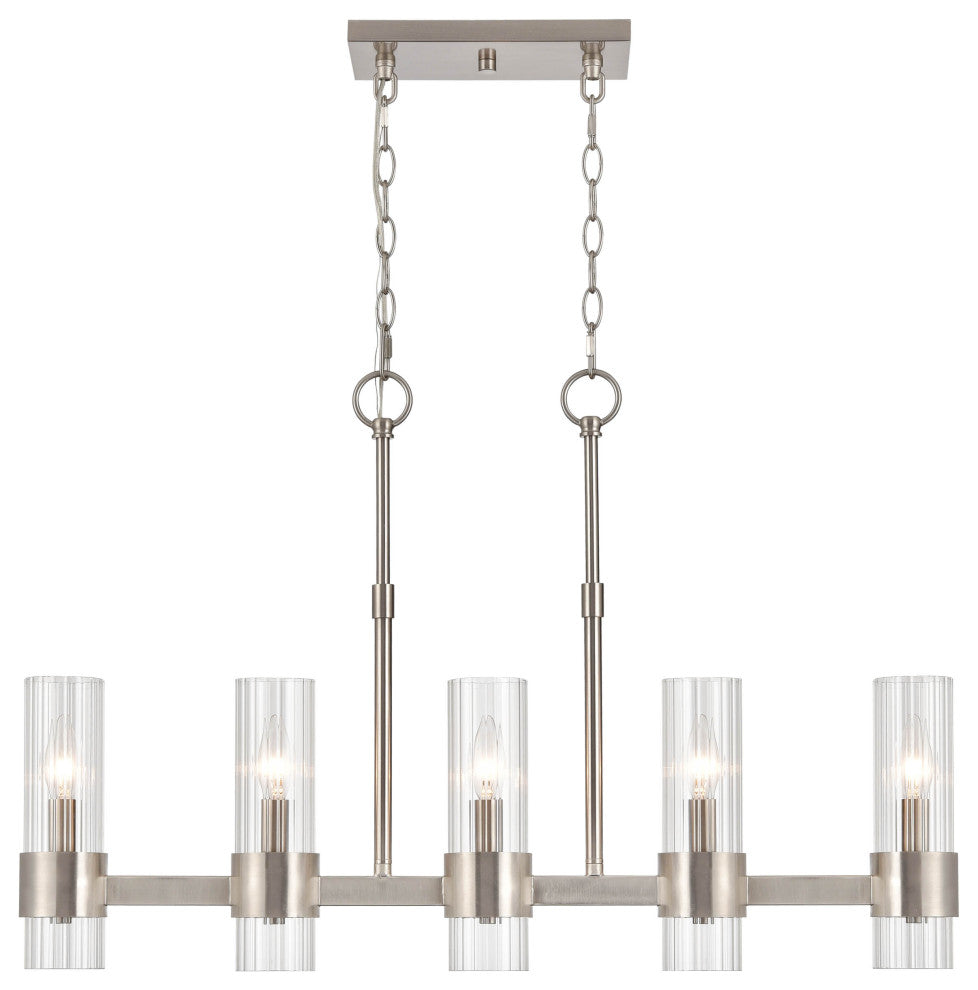 5 Light 32" Brushed Nickel Chandelier