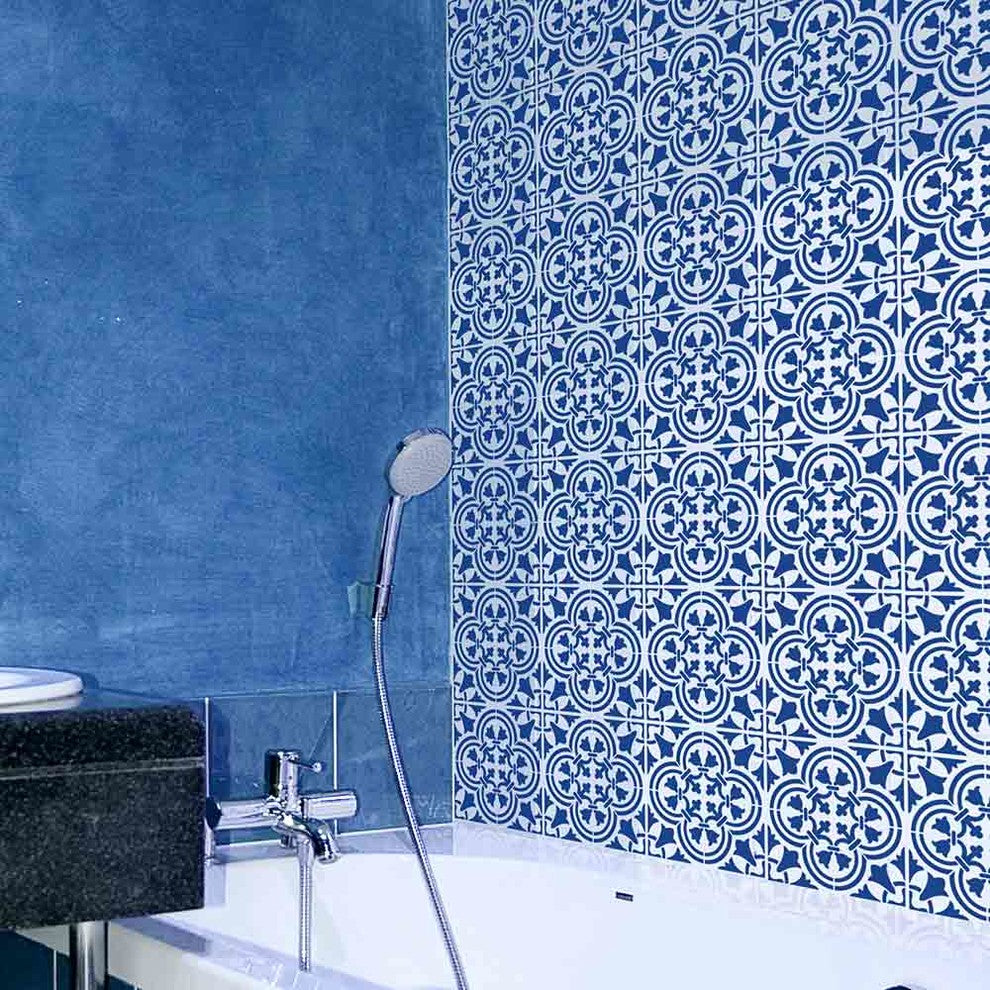 Augusta Tile Stencil, Portuguese Tile Stencils, DIY Faux Tiles, Extra Large
