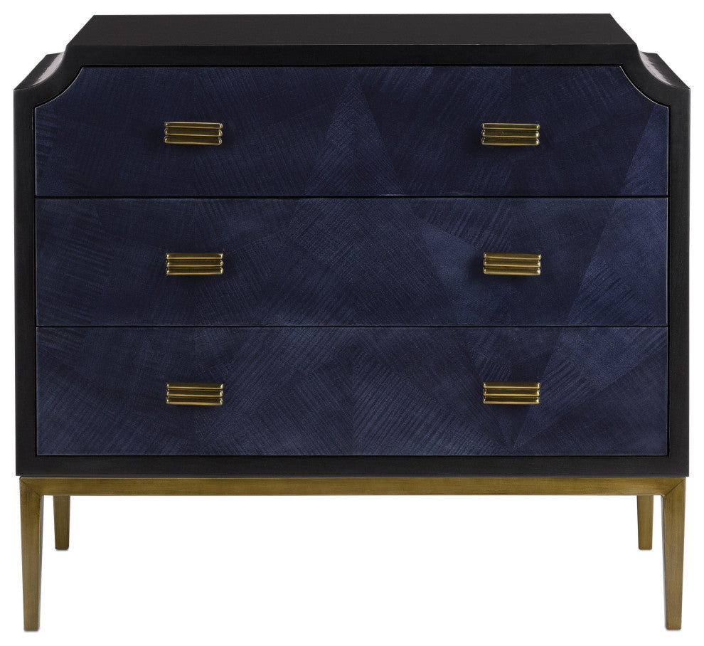 Primary product image: full front view of chest with blue finish on white background.