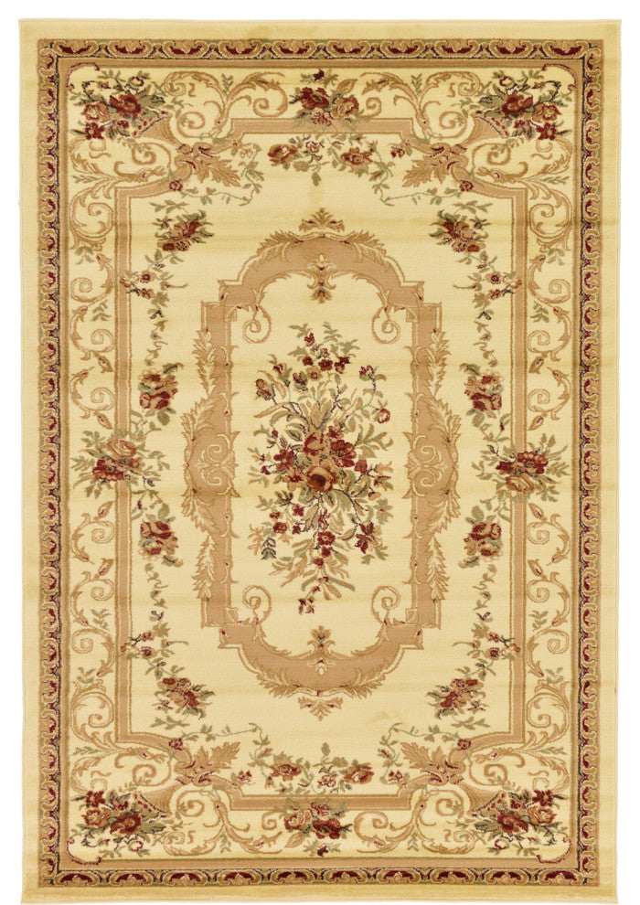 Unique Loom Cream Henry Versailles 6' 0 x 9' 0 Area Rug