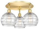 Athens Deco Swirl 3 19.75" Flush Mount Satin Gold