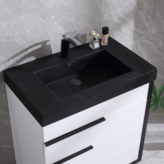 The Wilson Bathroom Vanity, White, 30", Single Sink, Freestanding
