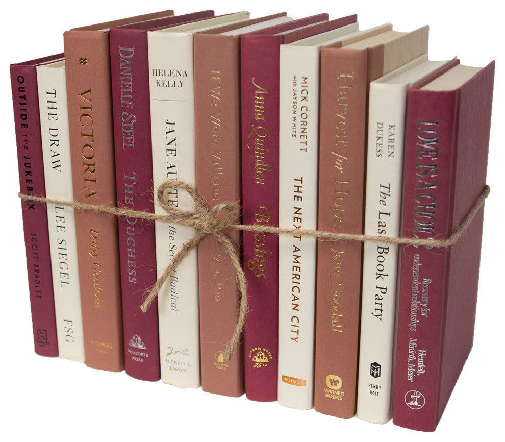 Decorative Books - Azalea Book Bundle - 1 foot of Pink Books