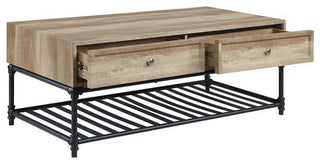 Lv00748, Coffee Table, Oak and Sandy Black Finish, Brantley