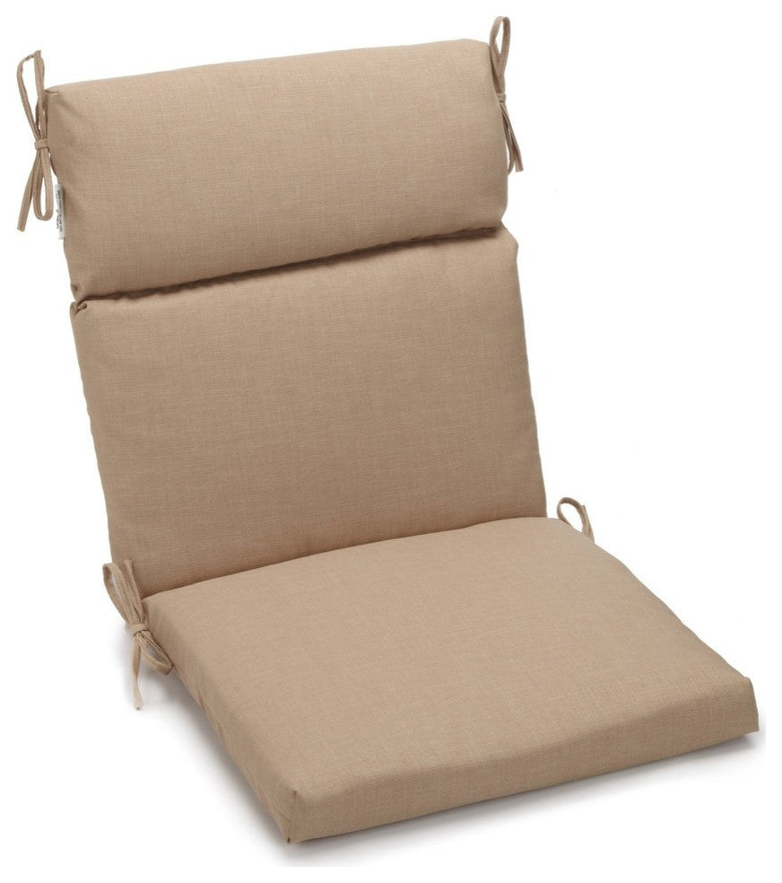 22"x45" Spun Polyester Outdoor Squared Seat/Back Chair Cushion, Sandstone