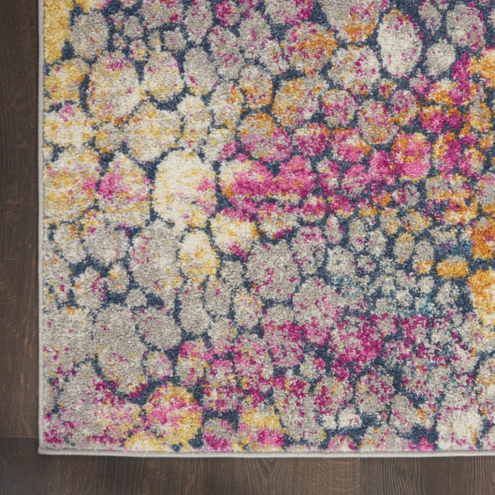 8" x 10" Yellow and Pink Coral Reef Area Rug