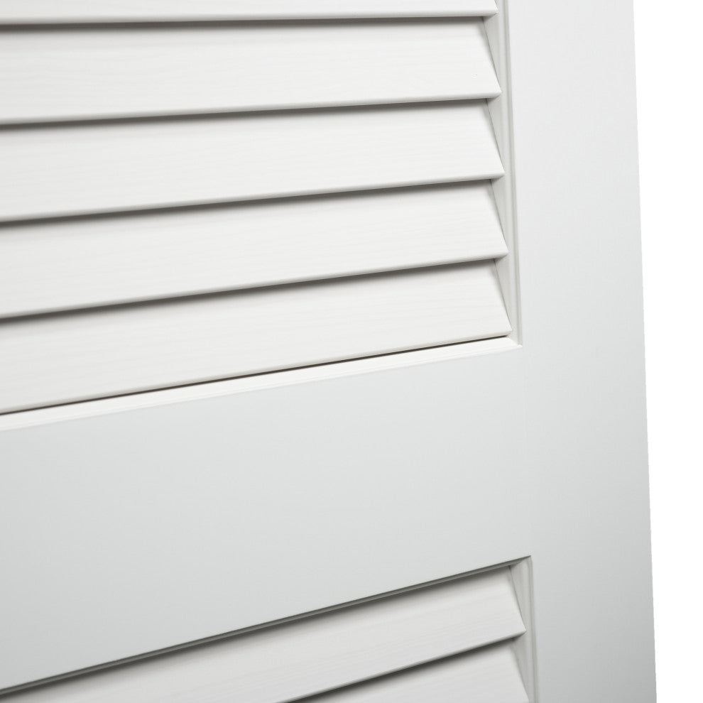 Louver Louver Plantation Interior Door Slab, White Wood Solid Core, 80"x24"