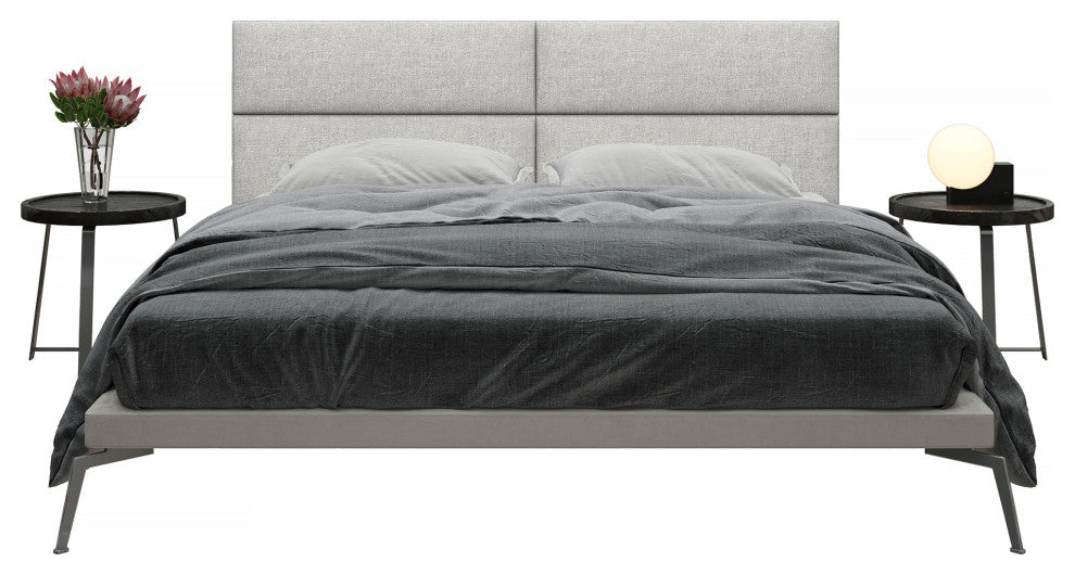 Jaxx Panelist Modern Padded Headboard, Set of 4 Panels, King, Limestone Grey