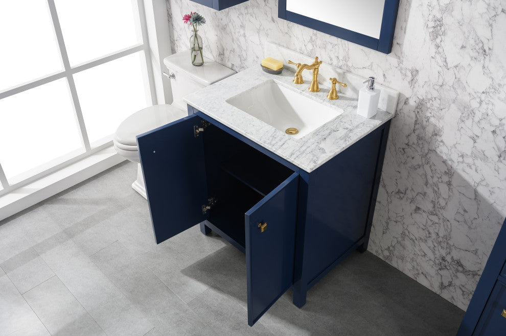 30" Single Sink Vanity Cabinet, Blue