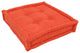 20" Square Corded Floor Pillow With Button Tufts, Tangerine Dream