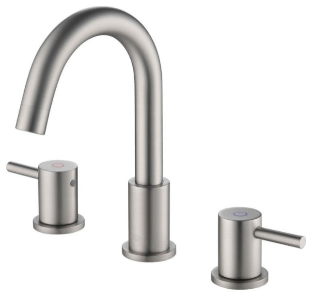 Circular Widespread Sink Faucet With Pop-Up Drain, Brush Nickel