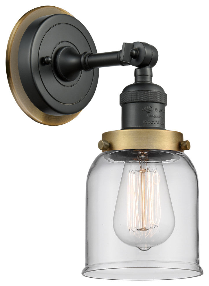 INNOVATIONS LIGHTING 203BK-BPBB-HRBB-G52 Small Bell 1 Light Mixed Metals Sconce