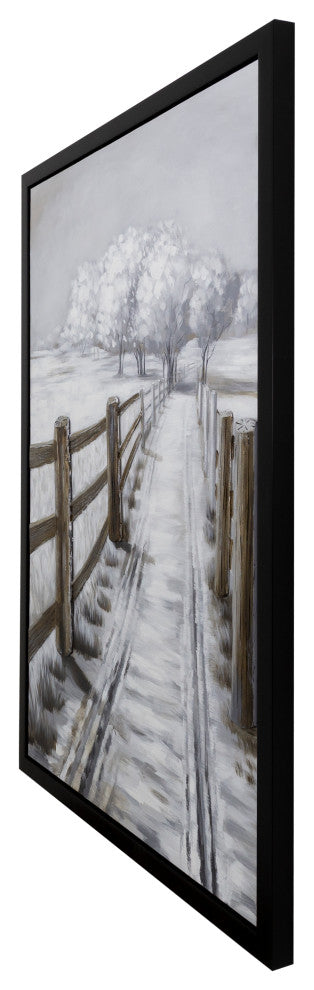 'Country Road II Wall Art Hand Painted on Canvas Framed With 3D Elements