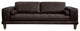 Wynne Contemporary Sofa With Brown Wood Legs, Espresso