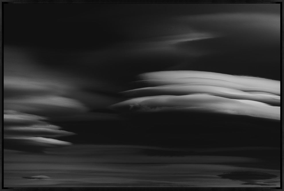 36x24 Lenticular Clouds III, Framed Artwork, Black