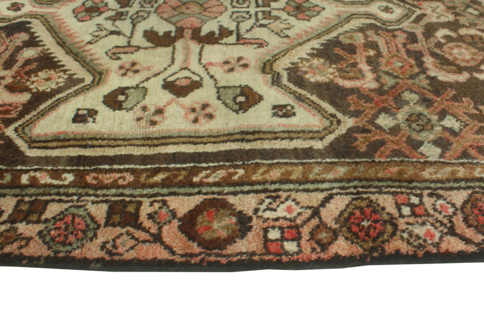 Fine Vintage Distressed Mina Brown/Rose Runner, 2'10x8'10