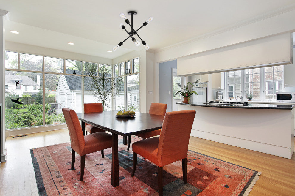 Elegant Lighting LD8003D17 Axel 6 Light 17"W Semi-Flush Ceiling - Black / Brass