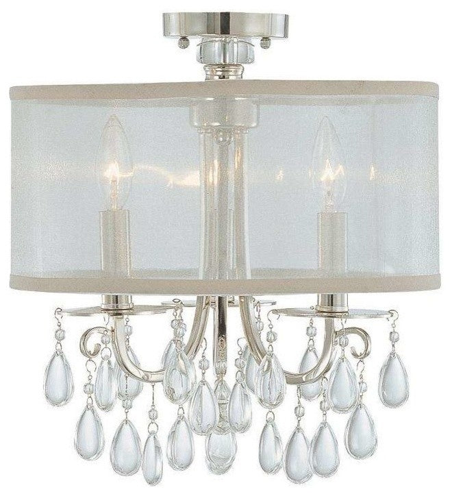 Hampton 3-Light Ceiling Mount, Polished Chrome Finish