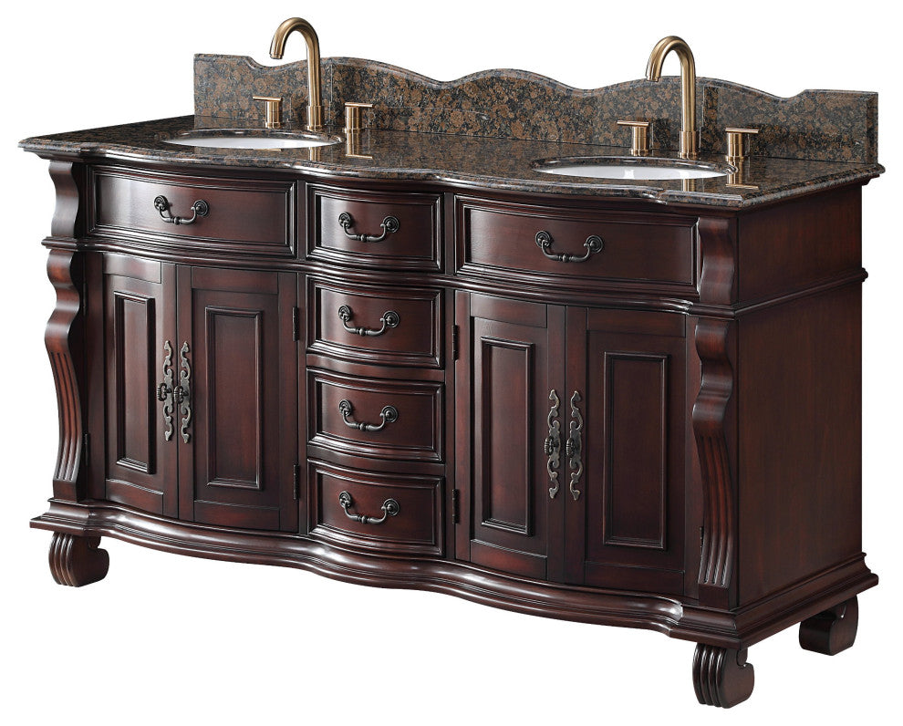 64" Timeless Classic style Hopkinton Double Sink Bathroom Vanity GD-4438SB-64