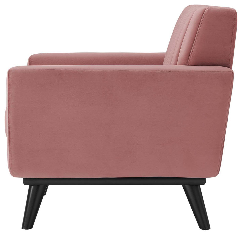 Tufted Armchair Accent Chair, Velvet, Pink, Modern, Living Lounge Hospitality