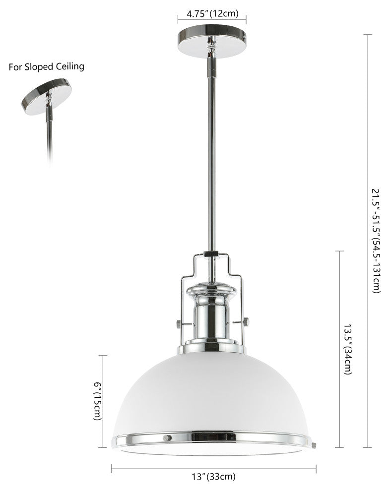 Stella Moravian Star Metal/Glass LED Flush Mount, Chrome/White, Width: 13"