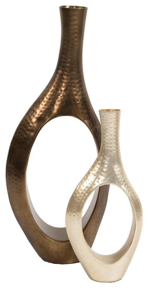 Asymmetrical Aluminum Bronze Vase Large