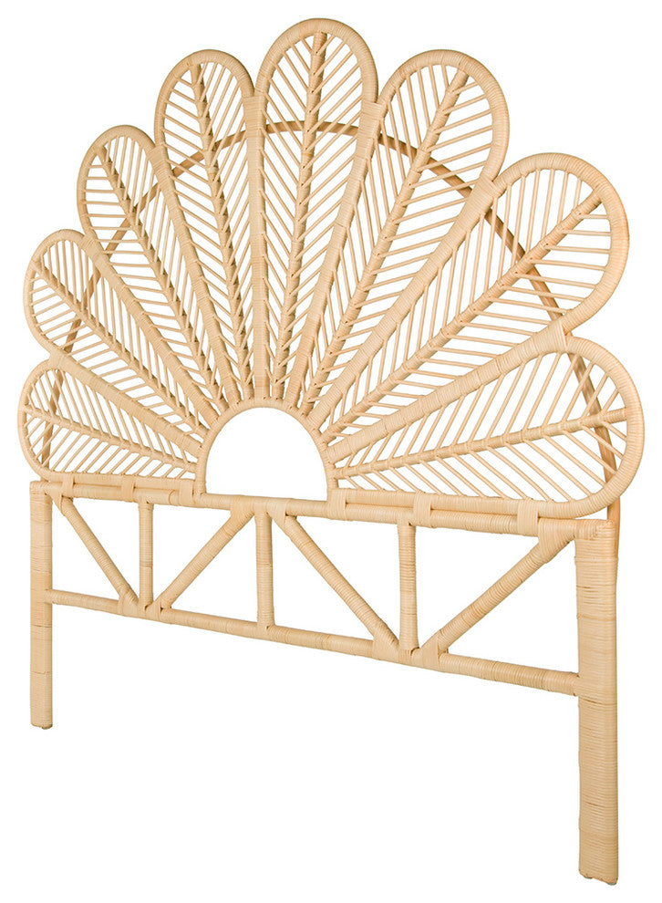 Rattan Petal Headboard Natural, Twin
