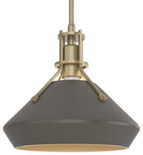 Henry with Chamfer Pendant, Soft Gold, Dark Smoke Accents