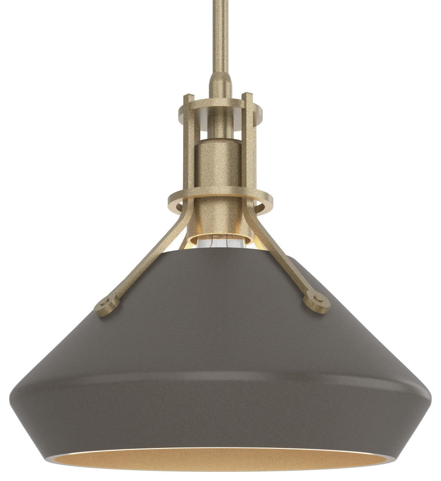 Henry with Chamfer Pendant, Soft Gold, Dark Smoke Accents