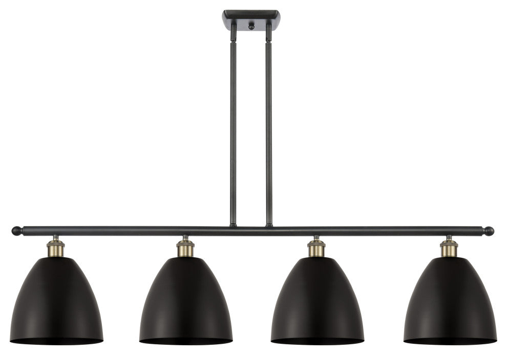 Ballston Dome Island Light, Black Antique Brass, Matte Black