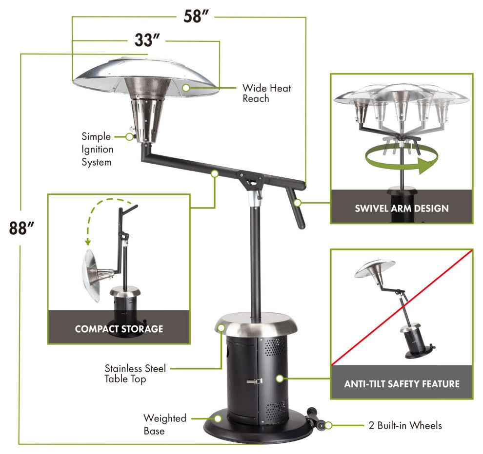 Perfect Position Propane Patio Heater