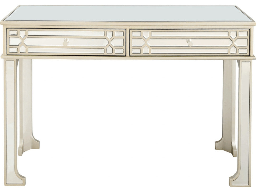 Champagne Finish Mirror and Console Table