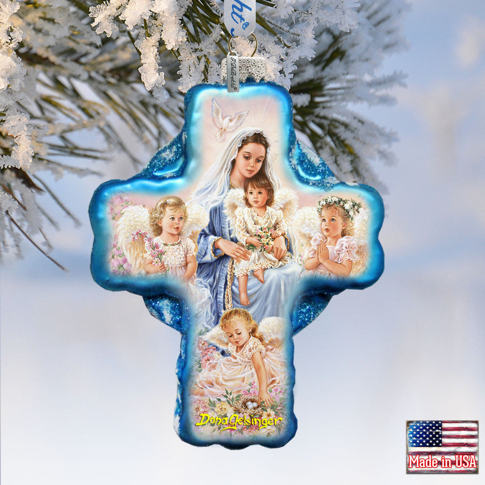 Blessing Cross Glass Ornament