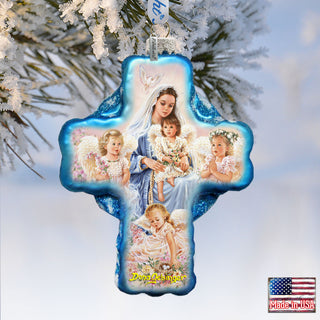 Blessing Cross Glass Ornament
