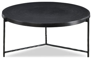 Uttermost 22918 Trellick 36"W Aluminum Top and Iron Coffee Table - Black