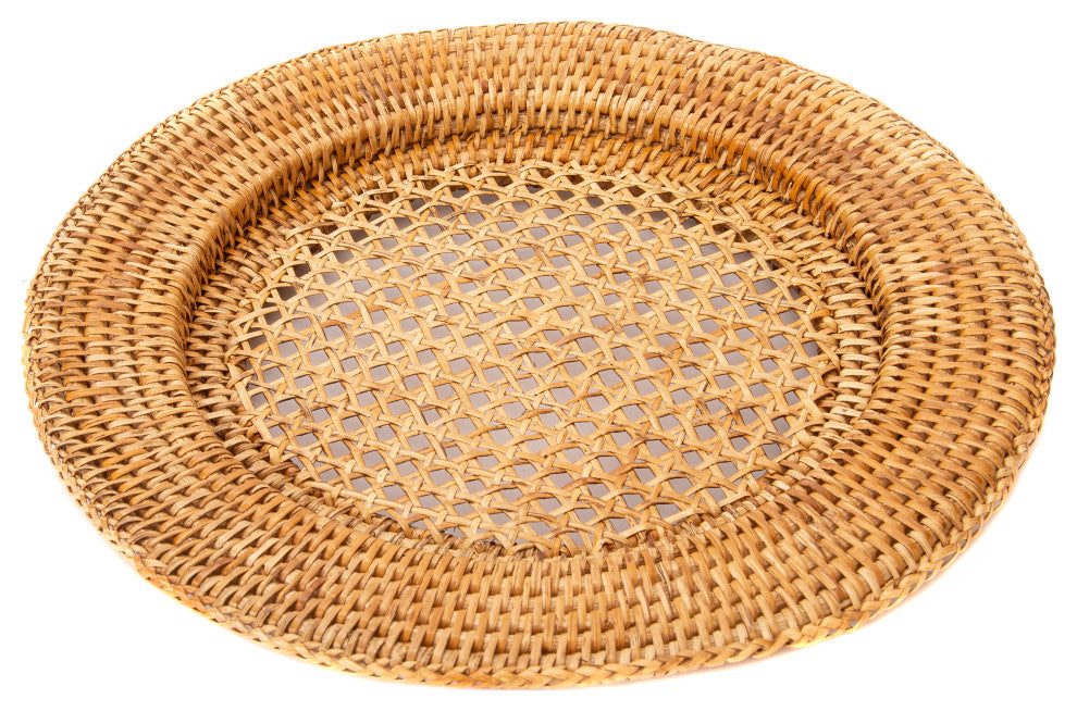 Artifacts Rattan™ Open Weave Charger, Honey Brown, 13"x13"