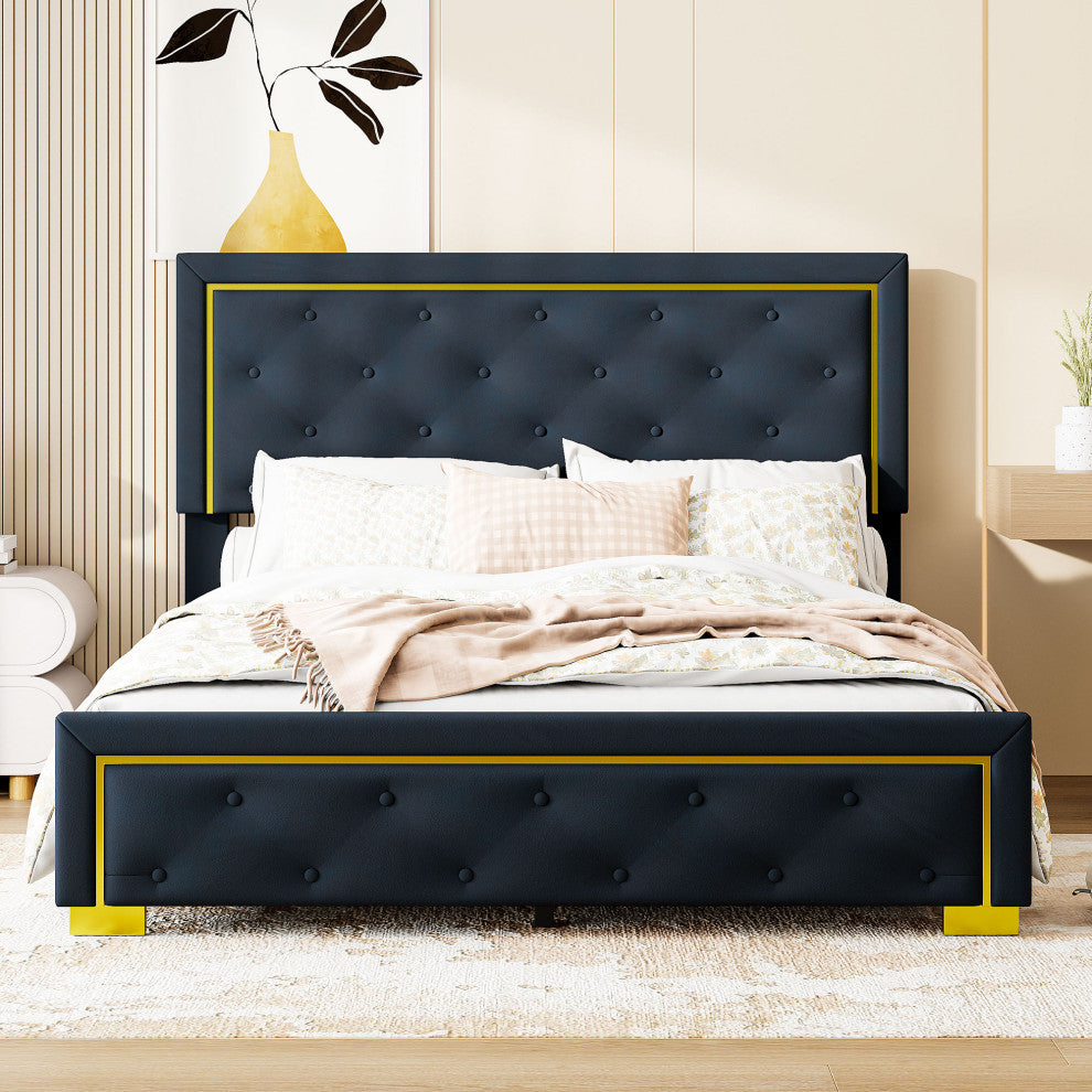 Gewnee Queen Size Upholstered Platform Bed