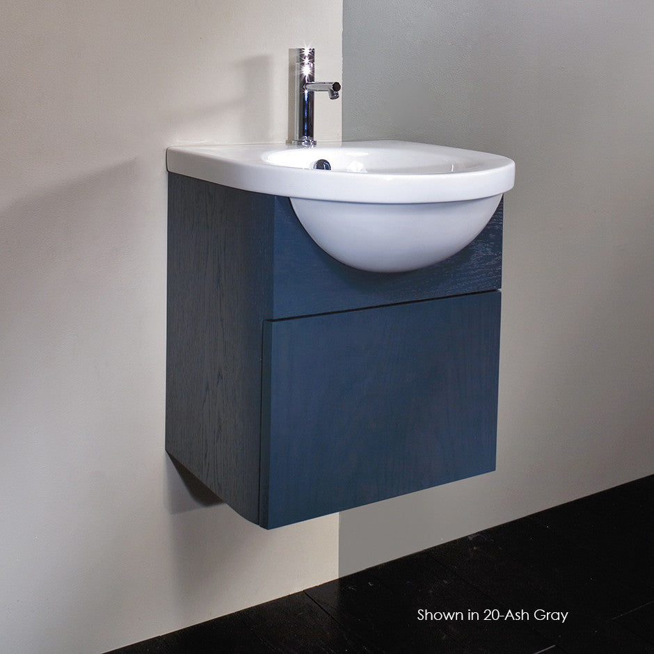 Lacava Open Space Collection Wall-mount or Semi-recessed Lavatory, White