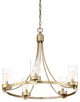 5-Light Chandelier, Natural Brass