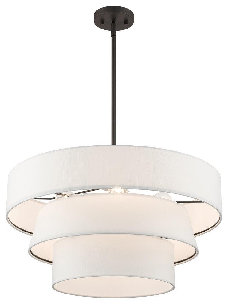Livex Lighting Warrenville 4-Light Bronze Pendant Chandelier