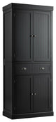 Classic Pantry Cabinet, 2 Large Doors With Drawer & Adjustable Shelves, Black
