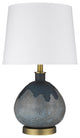 22" Brass Metal Table Lamp With White Empire Shade