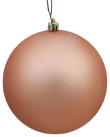 Vickerman 4" Rose Gold Matte Ball Ornament, 6 per Bag
