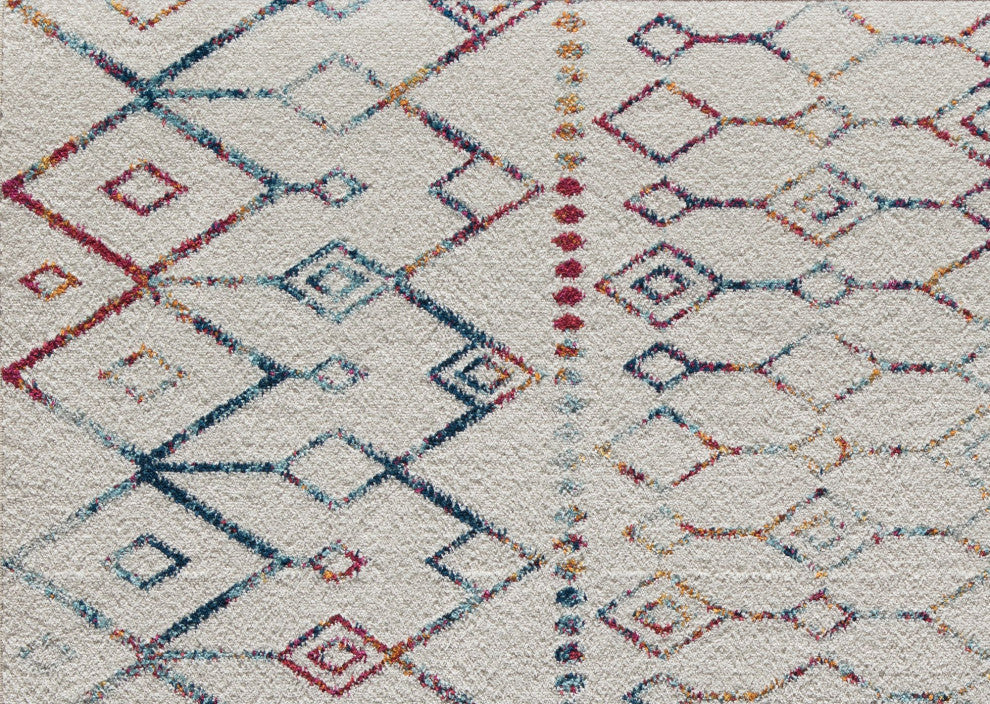 Cove Confetti Mix Moroccan Tribal White Area Rug, 5'0" X 7'0"