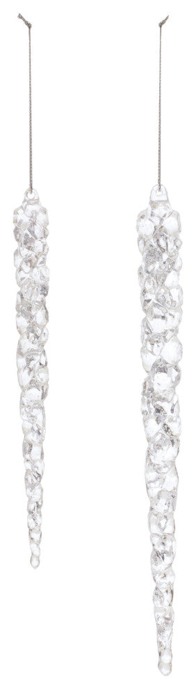 Clear Acrylic Icicle Drop Ornament, 24-Piece Set