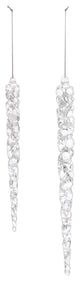 Clear Acrylic Icicle Drop Ornament, 24-Piece Set