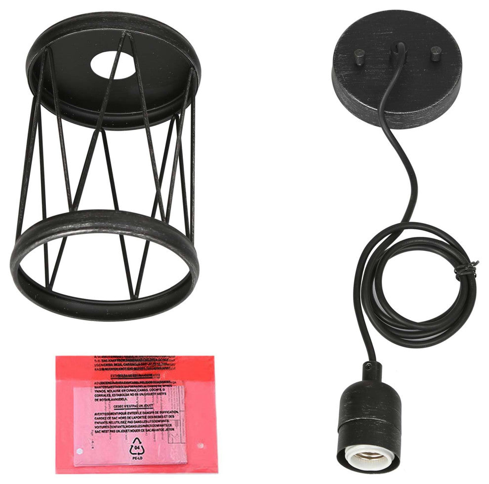 LNC Modern 1-Light Brushed Black Pendant, Kitchen Island Light